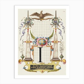 Guide For Constructing The Letter I From Mira Calligraphiae Monumenta, Joris Hoefnagel Art Print