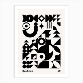 Geometric Bauhaus Poster B&W 19 Art Print