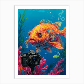 Fish And Camera Art Print