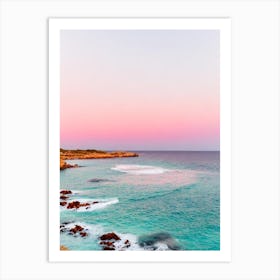 Cala Macarella Beach, Menorca, Spain Pink Photography 1 Art Print