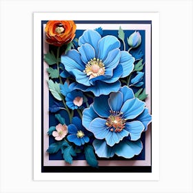 Blue Flowers 8 Art Print