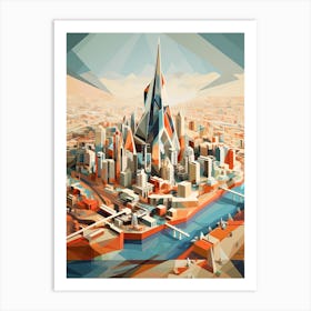 Dubai, United Arab Emirates, Geometric Illustration 2 Art Print