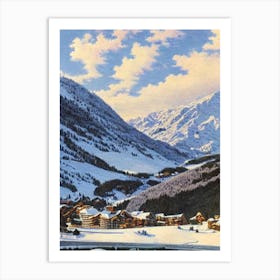 Andermatt, Switzerland Ski Resort Vintage Landscape 2 Skiing Poster Art Print