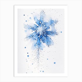 Graupel, Snowflakes, Minimalist Watercolour 3 Art Print