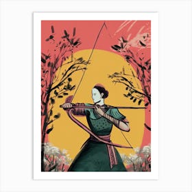 Female Samurai Onna Musha Illustration 1 Art Print