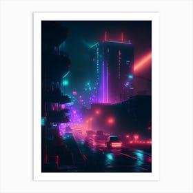 Light Pollution Neon Nights Space Art Print