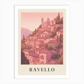 Ravello Vintage Pink Italy Poster Art Print
