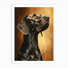 Black German Pointer Canvas Print.Generated AI. Art Print Art Print