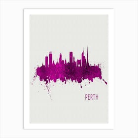 Perth Australia City Purple Art Print