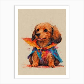 Dachshund Superhero 2 Art Print