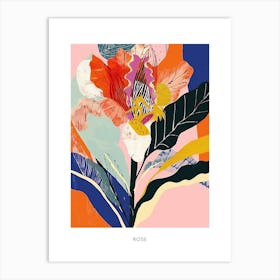 Colourful Flower Illustration Poster Rose 2 Art Print