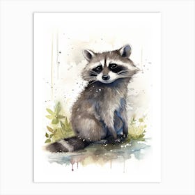 A Urban Raccoon Watercolour Illustration Storybook 1 Art Print