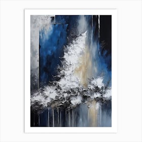 Blue White Abstract 2 Art Print