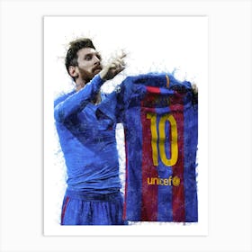 Lionel Messi Barcelona Painting Art Print