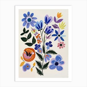 Painted Florals Lilac 4 Art Print