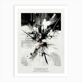 Conflict Abstract Black And White 6 Poster Art Print