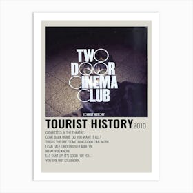 Tourist History Two Door Cinema Club Album Cover Signed Rapper Music Posters Art Print