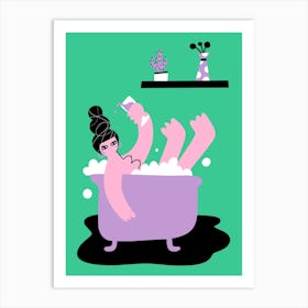 Bath Lady Art Print