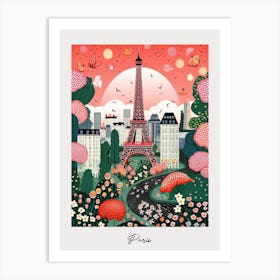 Poster Of Paris, Illustration In The Style Of Pop Art 4 Art Print