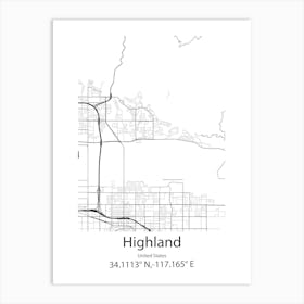 Highland Village,United States Minimalist Map Poster