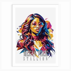 Megan Thee Stallion 03 Portrait Music Icon Style WPAP Pop Art Art Print