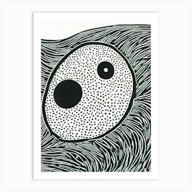 Pufferfish Linocut Art Print