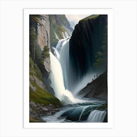 Mardalsfossen, Norway Peaceful Oil Art  (2) Art Print