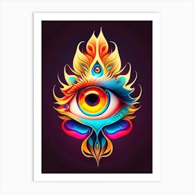 Energy Flow, Symbol, Third Eye Tattoo 2 Art Print