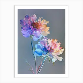 Iridescent Flower Scabiosa 1 Art Print