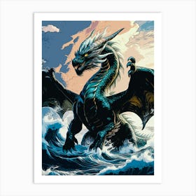 Dragon And Sea Art Print