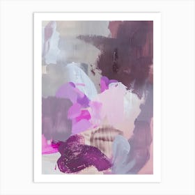 Abstract With Pink And White Art Print