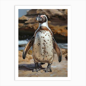 African Penguin Kangaroo Island Penneshaw Oil Painting 3 Art Print