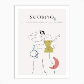 Scorpio Zodiac Sign One Line Art Print