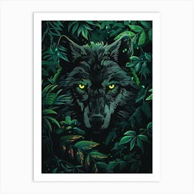 Wolf In The Jungle 4 Art Print