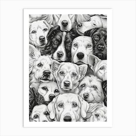 Perfectly Repeatable Artwork With Cute Dog Faces 10 Art Print