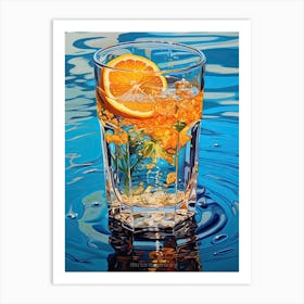 A Glass Of Water Oil Painting 4 Art Print