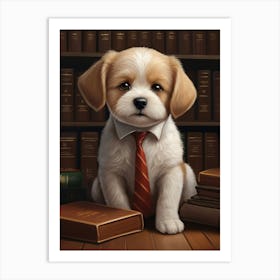 Vintage Dog In A Tie Lawyer Art Print