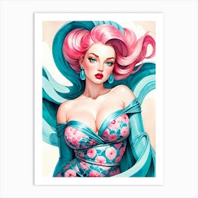 Portrait Of A Curvy Woman Wearing A Sexy Costume (31) Art Print
