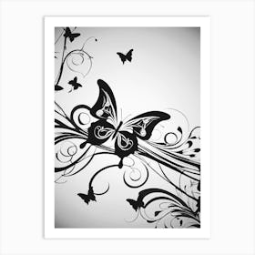 Black And White Butterfly 2 Art Print