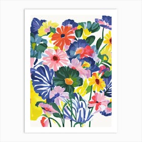 Gerberas 2 Modern Colourful Flower Art Print