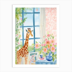 Animals Having Tea   Jiraffe 5 Art Print