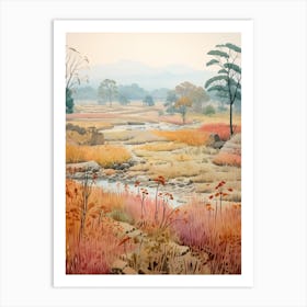 Autumn National Park Painting Jim Corbett National Park India 2 Art Print