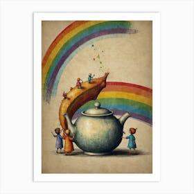 Rainbow Teapot Art Print