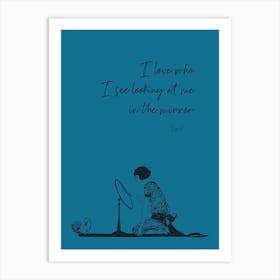 In the Mirror - Blue Art Print