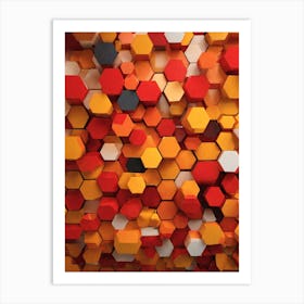 3d Hexagonal Background 2 Art Print