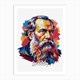 Leo Tolstoy 01 Portrait WPAP Pop Art Art Print