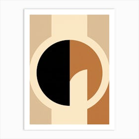 Bauhaus Whirlwind: Beige Circular Odyssey Art Print