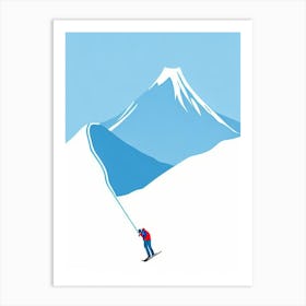Naeba, Japan Minimal Skiing Poster Art Print