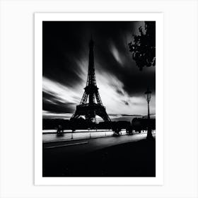 Black And White Eiffel Tower 2 Art Print