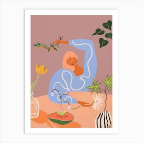 Woman In A Garden 3 Art Print